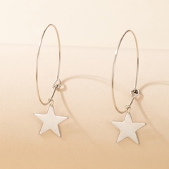 simple fashion earrings five-pointed star disc geometric irregular earrings