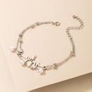 Simple Fashion Foot Ornament Irregular ECG Double Layer Anklet Pearl Chain Multilayer Ankletpicture9