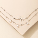 Simple Fashion Foot Ornament Irregular ECG Double Layer Anklet Pearl Chain Multilayer Ankletpicture10