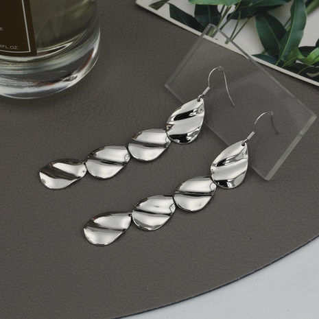 Fashionable French style thin water drop shape long earrings's discount tags