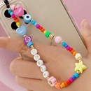 simple mobile phone chain acrylic rainbow round beads glass rice beads soft pottery eyes resin mobile phone lanyardpicture7