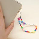 simple mobile phone chain acrylic rainbow round beads glass rice beads soft pottery eyes resin mobile phone lanyardpicture9