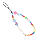 simple mobile phone chain acrylic rainbow round beads glass rice beads soft pottery eyes resin mobile phone lanyardpicture11
