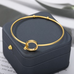 Bracelet rond simple en acier inoxydable rond creux ouvert bracelet cercle
