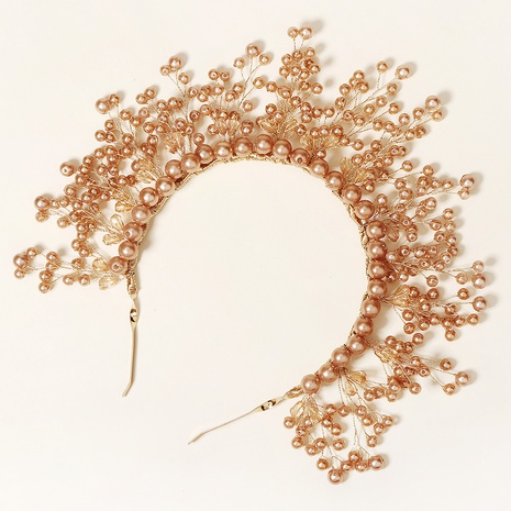 nouveau bijoux de mariage coiffe de couronne de mariée bandeau de perles fait à la main's discount tags