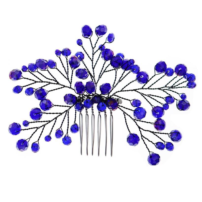 Bijoux Fantaisie Bijoux De Mariage | Nouveau Peigne D39insertion De Marie Robe De Banquet Accessoires Mode Bleu Branche Feuille Style PeigneCheveux - UU24720