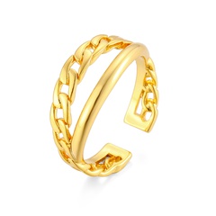 anillo de apertura de cadena galvanoplastia de oro moda tridimensional creativa nuevos anillos