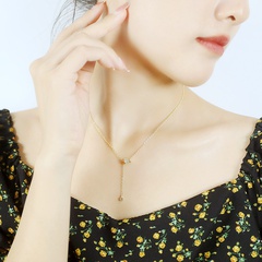 fashion female niche luxury stainless steel clavicle chain necklace