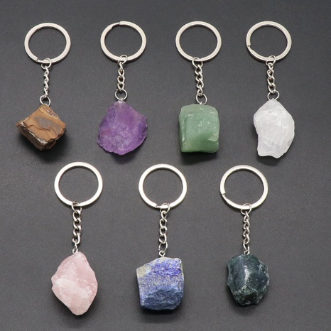 Porte-clés en pierre naturelle porte-clés en pierre d'origine pendentif porte-clés en cristal naturel's discount tags