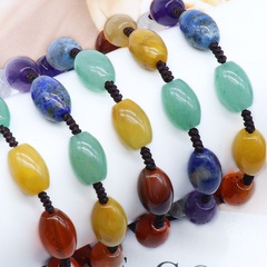 Perles de riz en pierre colorée bracelet tissé à la main bijoux en pierre de cristal de yoga