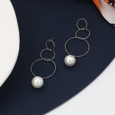 Simple fashion classic all-match multi-circle pearl earrings's discount tags