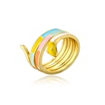 European and American hot sale fashion color dripping oil ring copper plated gold open design ringpicture13