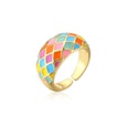 European and American hot sale fashion color dripping oil ring copper plated gold open design ringpicture14