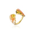 European and American hot sale fashion color dripping oil ring copper plated gold open design ringpicture15