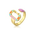 European and American hot sale fashion color dripping oil ring copper plated gold open design ringpicture16