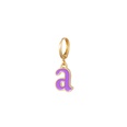 cartoon small letter earrings personality drop oil color 26 letter ear clippicture63