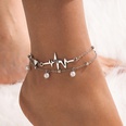 Simple Fashion Foot Ornament Irregular ECG Double Layer Anklet Pearl Chain Multilayer Ankletpicture12