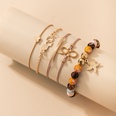 Fashion imitation jade and beaded starfish fivelayer bracelet bow knot love geometric alloy bracelet setpicture12