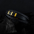 simple black gold retro woven leather braceletpicture10