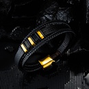 simple black gold retro woven leather braceletpicture12
