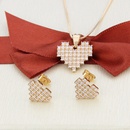 inlaid zirconium heartshaped necklace earrings setpicture10