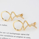 simple goldplated zircon winding earringspicture12