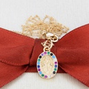 nuevo collar de cobre y circonio de color simple Virgen ovaladapicture10