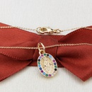 nuevo collar de cobre y circonio de color simple Virgen ovaladapicture11