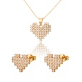inlaid zirconium heartshaped necklace earrings setpicture13