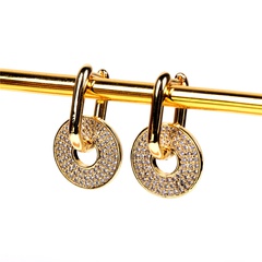 new fashion discs diamonds pendant earrings