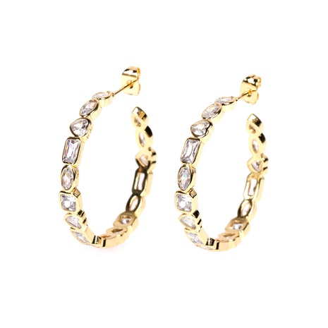 new simple C-shaped zircon earrings's discount tags