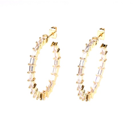 fashion exaggerated square zircon circle earrings's discount tags