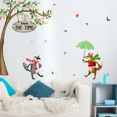 new creative cartoon little fox wall stickers