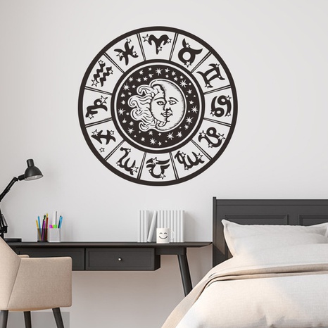 new simple round twelve constellations sun moon wall stickers's discount tags