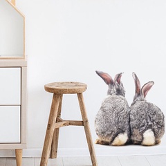nouveaux stickers muraux simples deux lapins mignons
