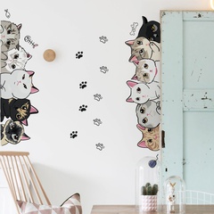 nuevas pegatinas de pared de dibujos animados lindo gato creativo