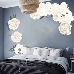 Mode weiße Pfingstrose Blumengruppe Wandaufkleber
