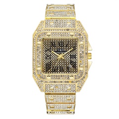Fashion Big Dial Steel Band Diamond Quartz Watch