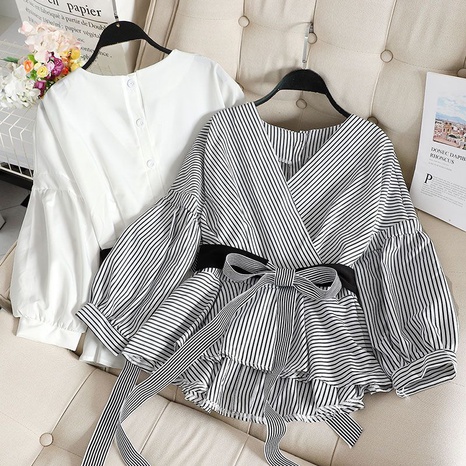new fashion casual striped shirt's discount tags