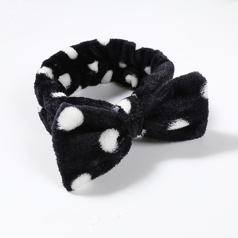 Fashion black white polka dot wash hair band's discount tags