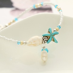 fashion starfish pendant rice bead anklet