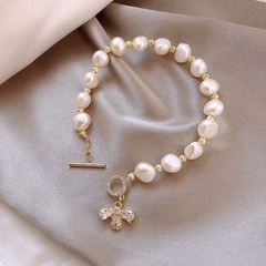 golden pearl diamond bee bracelet