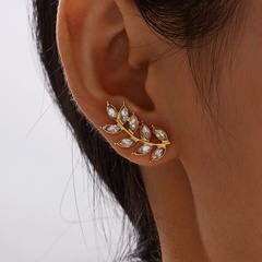Nouvelles boucles d'oreilles pleine feuille de diamant