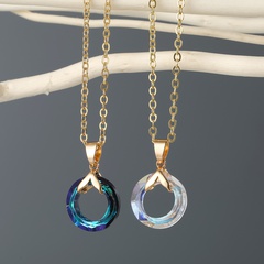 new fashion color round crystal imitation resin necklace
