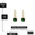 emerald square rhinestone retro earringspicture20
