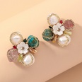 Diamond Pearl Flower Bow Earringspicture12