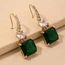 emerald square rhinestone retro earringspicture12