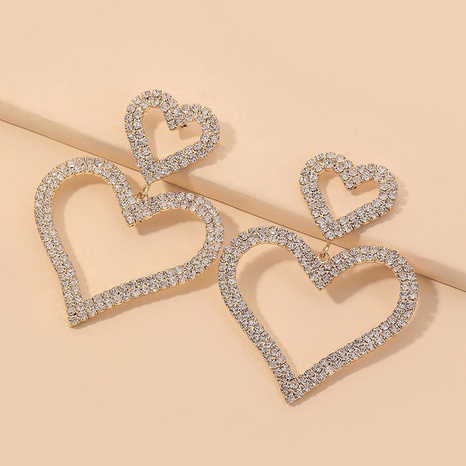 fashion exaggerated diamond heart-shaped earrings's discount tags