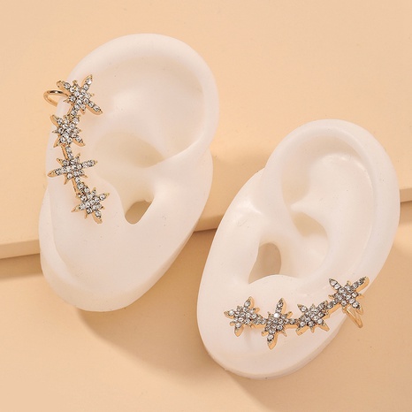 diamond multi-row eight-pointed star earrings NHNJ317372's discount tags