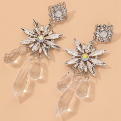 fashion rhinestone crystal flower earrings